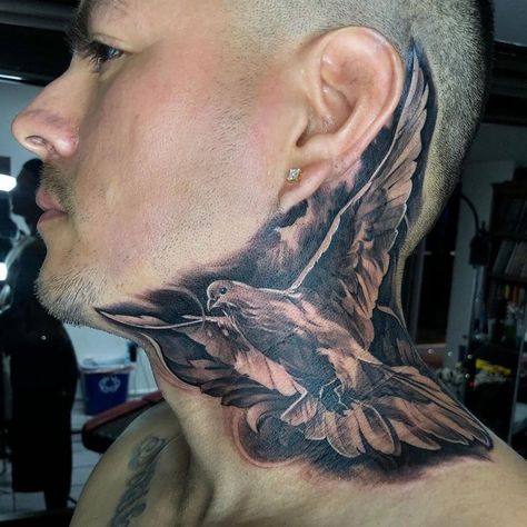 Neck Tattoo Cover Up, 27 Tattoo, Alas Tattoo, Best Neck Tattoos, Best Tattoo Ideas, Neck Tattoos, Cool Tattoos For Guys, Tattoo Cover-up, Head Tattoos