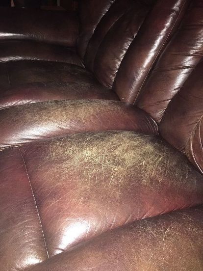 Brown Leather Couch Cushions, Stain Leather Couch, Patching A Leather Couch, Repairing Leather Couch, Old Leather Couch Makeover, How To Repair Leather Couch, How To Condition Leather Couch, Reconditioning Leather Furniture, Fixing Leather Couch Peeling