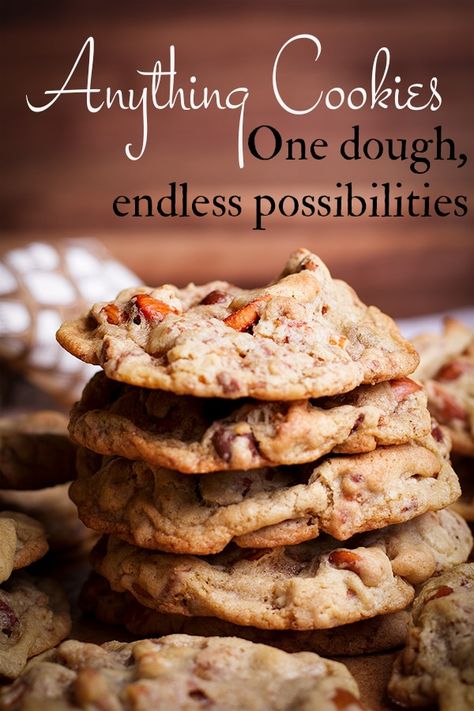 All Purpose Cookie Dough Recipe, Multiple Cookies From One Dough, Pantry Cookie Recipes, Different Cookies From One Dough, Cookie Mix Ins, Basic Cookies Recipes, Large Batch Cookies Easy, Premade Cookie Dough Hacks, Cheap Cookie Recipes