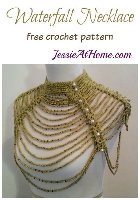 Ren Fair Crochet Patterns, Beaded Crochet Patterns, Crochet Collars Patterns Free, Punk Crochet Patterns Free, Crochet Jewelry Patterns Free, Cool Crochet Patterns, Dark Crochet, Diy Crochet Jewelry, Fantasy Crochet