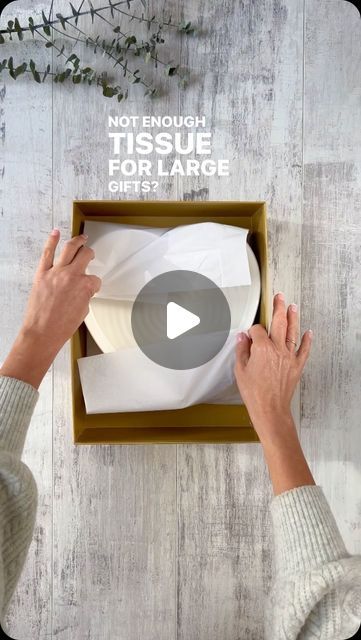 Jane Means on Instagram: "Do you struggle wrapping big items with tissue? 🎁   Here are some tips to make it easier! ⬇️  • Fold 2 sheets together so they fit inside the box  • Slide them apart and this will extend your tissue  • You now have a longer length to cover your gift   Let me know how you get on 🎁  #giftwrappingtips #wrapwithjane #giftwrappingskills #giftwrappingideas #giftwrapped  Bowl by @sophieconranshop  Box & Tissue by @cardfactoryplc" How To Put Tissue Paper In Gift Boxes, How To Wrap A Shoe Box Gift, How To Wrap A Bowl As A Gift, Wrapping Techniques, Tissue Paper Wrapping, Gift Wrapping Techniques, Gifts Wrapping, Present Wrapping, Inside The Box