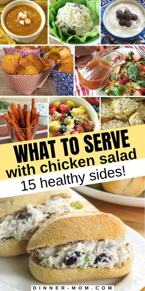 What To Serve With Salad, Sides With Chicken Sandwiches, Salad Luncheon Ideas, Chicken Salad Sides, Sides To Go With Chicken Sandwiches, Luncheon Salads, Chicken Salad Side Dishes, Side Dish For Chicken Salad Sandwich, Sides To Go With Chicken Salad