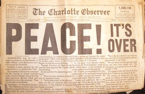 World War Ii Newspaper showing the headlines proclaiming the end of World War II ... Newspaper Headlines, Peggy Carter, Band Of Brothers, Extra Curricular Activities, Steve Rogers, End Of The World, Wizarding World, Essay Writing, American History