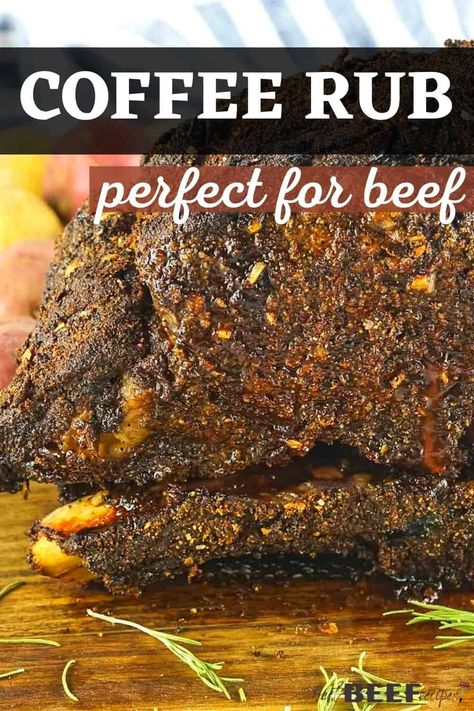 Coffee Rub Brisket, Coffee Meat Rub, Coffee Rub Ribs, Bbq Roast Beef Rub, Beef Rub For Smoker, Coffee Rub Steak, Beef Rib Rub Recipe, Roast Beef Rub Recipe, Coffee Dry Rub Recipe