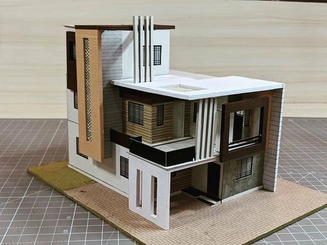 architecture (معماری) & design on Instagram: “MODERN  RESIDENTIAL BUILDING model -  Prepared from @sam_e_studio by @samie_mulla  #tag_your_friends  Follow @Sketch_architect for more…” Villa Drawing Architecture, Bunglow Layout Plan, Sketch Up House Design, Sketch Model Architecture, Building Maquette, Building Model Architecture, House Model Architecture, Concept Model Architecture, Modern House Model