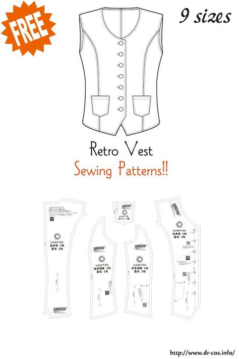 Woman Vest Pattern, Vest Patterns For Women Sewing Free, Ladies Waistcoat Pattern Sewing, Mens Vest Pattern Free Sewing, Free Waistcoat Pattern, Women’s Vest Pattern, Suit Vest Pattern, Waistcoat Pattern Free, Vest Sewing Pattern Free