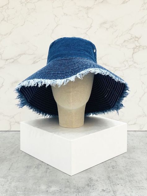 [goods_name] | SHEIN USA Bucket Hats Denim, Denim Hats For Women, Jean Bucket Hat Outfit, Denim Hats, Denim Diy Clothes, Bucket Hat Outfit, Ropa Upcycling, Spring Hat, Jean Hat