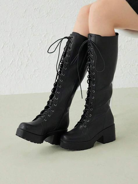 Fancy Boots For Women, Black Combat Boots Women, Combat Boots Aesthetic, Womens Black Combat Boots, Fancy Boots, High Combat Boots, Combat Boots Heels, Girls Combat Boots, Combat Boots Black