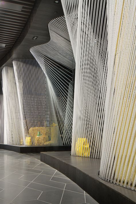 Nyc Interior Design, Yellow Design, Architecture Building Design, Parametric Design, Gallery Design, Stage Design, Office Interior Design, Retail Design, String Art