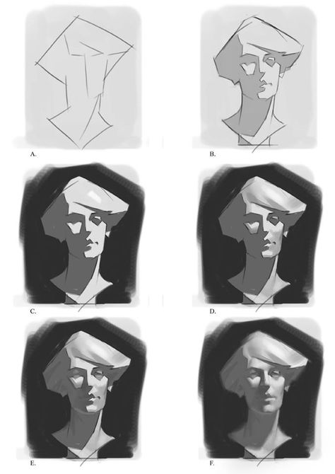 Shadow Shapes Drawing, Value Study Reference, Shadow Shapes, Value Study, Shadow Drawing, Digital Painting Techniques, Affinity Photo, 캐릭터 드로잉, An Exercise