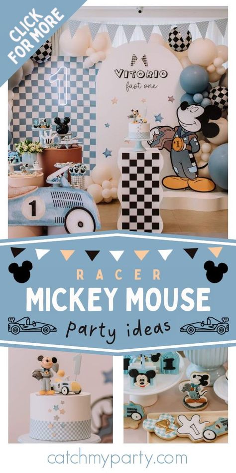 Check out this fun Mickey Racer 1st birthday party!  The cupcakes are fantastic! See more party ideas and share yours at CatchMyParty.com