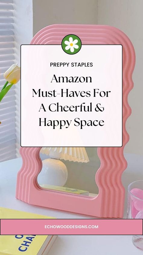 Transform your living space with our blog post recommending Amazon products for a preppy home decor aesthetic. 🌈 Dive into dopamine decor and create a cheerful, pastel-colored oasis! 💖 Get inspired and redecorate with our fun and charming ideas. Funky Aesthetic Living Room, Redecorate Room Ideas, Dopamine Decor Aesthetic, Pastel Colors Room Decor, Dopamine Home Decor, Colorful Decor Aesthetic, Dopamine Decor Bedroom Ideas, Dopamine Office, Pastel Eclectic Decor Bedroom