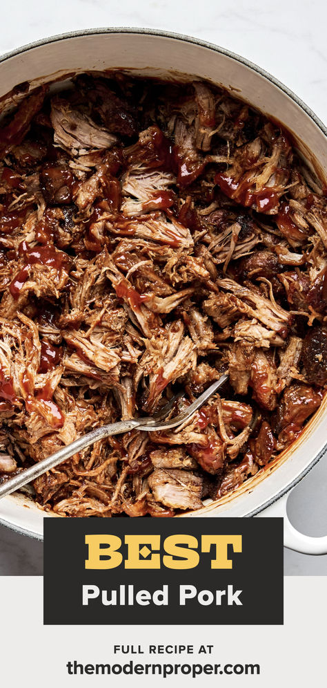 Cooked low and slow, our classic, easy pulled pork recipe yields tender, juicy meat with a classic BBQ flavor. Make it in the oven, slow-cooker, or Instant Pot — either way, it’s the best. Instapot Pulled Pork Recipes Easy, Bbq Pulled Pork In Crockpot, Best Bbq Pulled Pork Slow Cooker, Pulled Pork On Stove Top, Pulled Pork Recipes Instant Pot, Pulled Pork Loin Crock Pot Recipes, Pulled Pork Recipes Oven, Pulled Pork Recipes Slow Cooker, Easy Pulled Pork Crock Pot Recipes