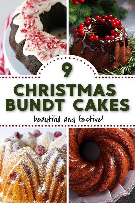 Get ready for Christmas baking! These Christmas bundt cakes have all your favorite holiday flavors, from rum to gingerbread to peppermint. Perfect for gifting, sharing, or eating! Christmas Gift Cake Ideas, Gingerbread Bundt Cake Christmas, Easy Christmas Bundt Cake Recipes, Christmas Desserts Bundt Cakes, Holiday Bunt Cakes, Peppermint Bundt Cake Recipe, Cake For Holidays, Christmas Mini Bundt Cakes Holidays, Easy Christmas Bundt Cakes