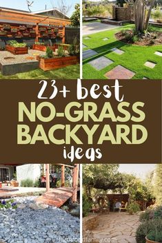 Backyard Grass Alternative, Grass Backyard, Large Backyard Landscaping, Patio Grande, Backyard Layout, No Grass Backyard, Lawn Alternatives, Landscaping Design Ideas, Cheap Backyard