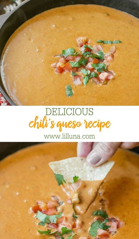 Copycat Chili's skillet queso takes just minutes to make!! It's not only simple but it's delicious and addicting. #chilisquesorecipe #queso #copycatrecipe #copycatqueso #quesorecipe Chili Skillet Queso, Chili’s Skillet Queso Recipe Crockpot, Chili's Skillet Queso Recipe, Copycat Chili's Skillet Queso, Skillet Queso From Chillis, Chilis Skillet Queso Dip Copycat, Chilli Queso Dip, Chilis Queso Dip Copycat, Copycat Chilis Queso