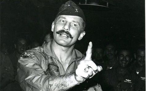 Robin Olds Fighter Pilot, Robin Olds, Life Mastery, Air Force Patches, Handlebar Mustache, F4 Phantom, Flying Ace, North Vietnam, Navy Sailor