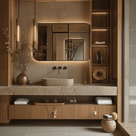 7 Secrets to Crafting a Luxurious Japandi Bathroom: Elevate Your Home with Timeless Style & Comfort - axxla interior design Airbnb Bathroom Ideas, Japandi Toilet, Luxurious Bathroom Ideas, Japandi Bathroom Design, Japandi Aesthetic, Master Room Design, Japandi Bathroom, Modern Boho Bathroom, Timeless Bathroom