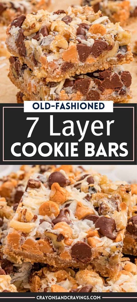 Old-Fashioned 7 Layer Cookie Bars. Triple Layer Cracker Toffee Bars, Pie, Bars With Butterscotch Chips, Dolly Bars Recipe Condensed Milk, 7 Layer Cookie Bars Condensed Milk, 7 Layer Magic Cookie Bars Eagle Brand, 7 Layer Bars Eagle Brand, Dolly Madison Bars, Best Pot Luck Desserts