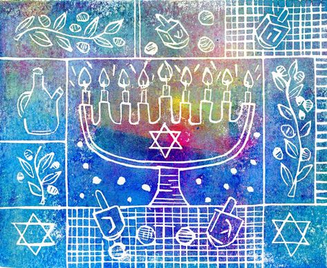 Jewish Art for the Soul - Jewish Artists Reflect Judaism Art, Jewish Art Projects, Hannukah Recipes, Hanukkah Greeting Cards, Hanukkah Greeting, Hanukkah Crafts, Jewish Star, Needle Crafts, Art Theme