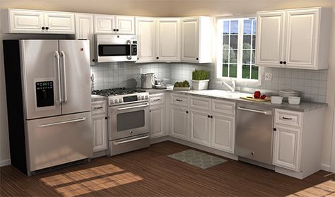 10' x 10' Kitchen | Home Decorators Cabinetry                                                                                                                                                                                 More 10x10 Kitchen, Home Depot Kitchen, Kitchen Prices, Small Kitchen Layouts, Kitchen Designs Layout, Kitchen Plans, Kitchen Remodeling Projects, Kitchen Trends, Kitchen Redo