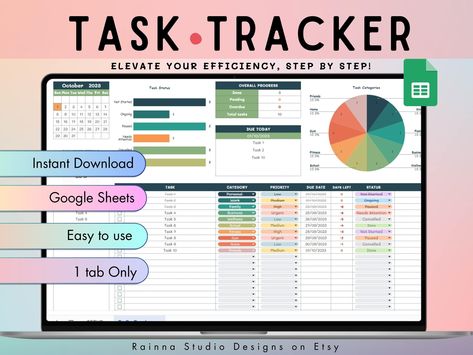 "Maximizing productivity with this To-Do List Spreadsheet Keep your tasks organized and on track with the help of a digital tracker . This Google Sheets Template will help you effectively manage daily activities and plan for the future. The beauty of this Task Planner is that you can tailor it to your specific needs, whether it's adding or removing columns, adjusting formatting, or setting up automatic reminders to help meet important deadlines. ➻ Important  1. This is a digital download; no phy Excel Daily Planner Template, To Do List Excel Template, Excel Templates Design, Excel To Do List Template, Google Sheets Task Tracker, Google Sheets Project Management, Free Google Sheets Templates, Excel Sheet Design, Spreadsheet Ideas