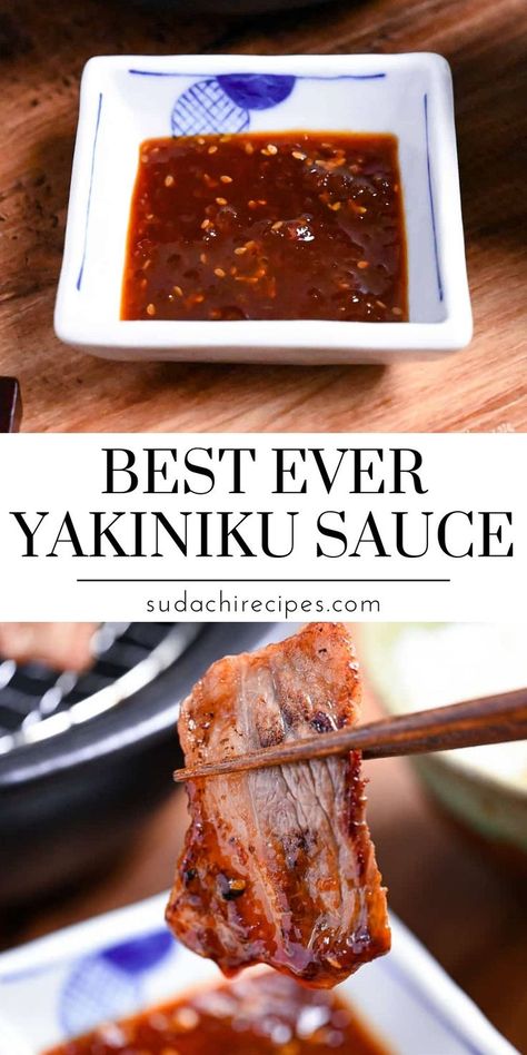 Explore the wonder of creating your own Yakiniku sauce with our simple recipe. This Japanese BBQ dipping sauce, brimming with flavors, is an ideal accompaniment to your grilled meats and vegetables. It can be prepared in under 10 minutes and is guaranteed to be a crowd-pleaser at any BBQ party! 🍽️ Korean Dipping Sauce Recipe, Yakiniku Sauce Recipe, Korean Bbq Dipping Sauce, Japanese Yakiniku, Yakiniku Sauce, Bbq Dipping Sauce, Unagi Sauce, Japanese Bbq, Japanese Steak