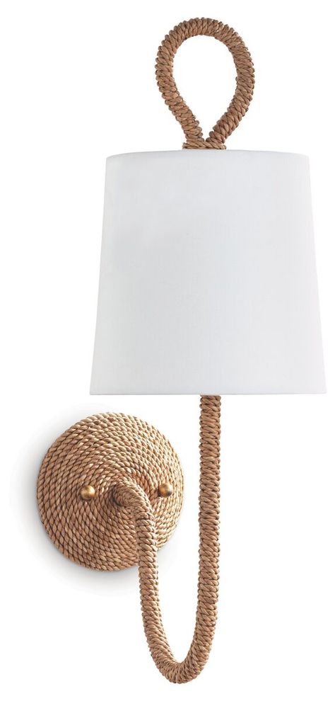 Regina Andrew - Coastal Living Bimini Sconce, Natural | One Kings Lane Coastal Wall Sconces Living Room, Coastal Bathroom Lighting, Beach House Lighting, Coastal Living Magazine, Diy Lamps, Coastal Lighting, Boho Inspo, Sconces Living Room, Nautical Lighting