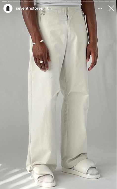 White Baggy Pants Outfit, Baggy Pants Outfit, Man Aesthetic, Core Fashion, White Look, Total White, Fashion Boy, Marlon Brando, White Party