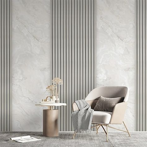 Modern Column, 3d Wallpaper Design, Marble Sticker, Cheap Wallpaper, Room Accent Wall, Column Design, Stripes Wallpaper, Cool Wallpapers, Inspire Creativity