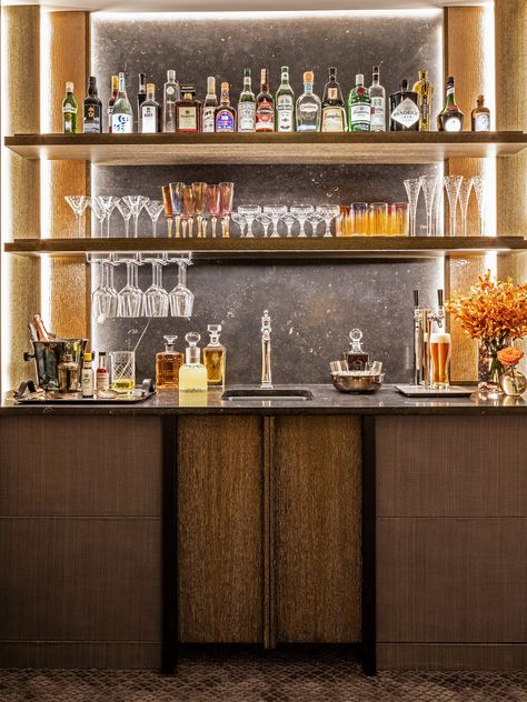 Modern Wet Bar, Modern Home Bar Designs, Bars Ideas, Wine Rooms, Home Wet Bar, Mid Century Modern Bar, Home Bar Cabinet, Home Bar Rooms, Modern Home Bar