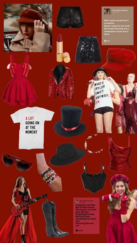 red taylor swift outfit inspo Red Taylor Swift Outfit, Taylor Swift Halloween Costume, Red Taylor Swift, Taylor Outfits, Taylor Songs, Taylor Swift Red, Aesthetic Outfit Ideas, Taylor Swift Outfits, Red Fits