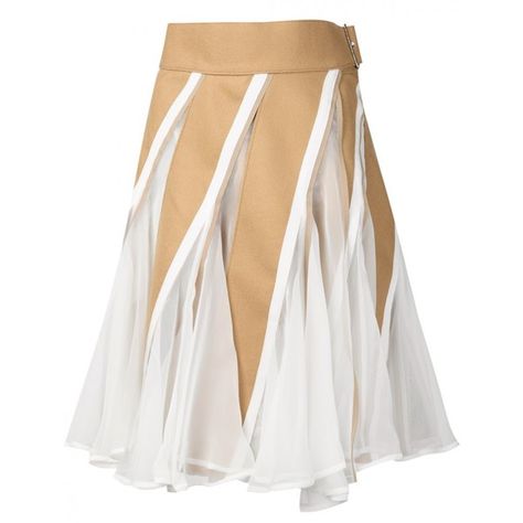 SACAI - Figure Skater Skirt - 15-02303 CAMEL - H. Lorenzo (€655) ❤ liked on Polyvore featuring skirts, flared skirt, sacai skirt, circle skirt, camel skater skirt and white flared skirt Ballroom Dress Inspiration, Office Wear Dresses, Panelled Skirt, White Skater Skirt, Skirt Circle, White Knee Length Skirt, Couture Evening Dress, Ballroom Dresses, Paneled Skirt