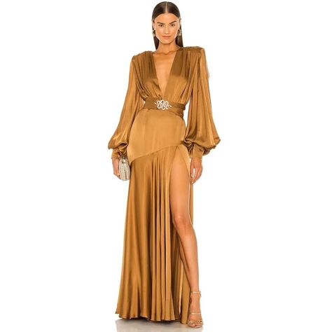 US $46.54 46%OFF | Deep V-shoulder tassel flared sleeves for high-end banquet design, #elegant split hem, evening #dress #Women #womensstyle #fashoin Place vos order 👇 Place your order  👇 https://t.me/dzdigital3/7433?single Haute Couture, Lantern Sleeve Dress, Maxi Robes, Evening Dresses Elegant, Dress Yellow, Looks Chic, Evening Party Dress, Lantern Sleeve, Stretch Dress