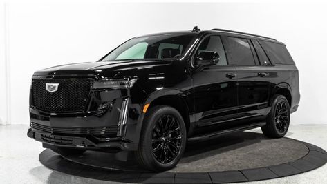 2023 Cadillac Escalade, Luxury Suv Cars, Army Design, Truck Rims, Bmw Scrambler, Black And Black, Mom Car, Top Luxury Cars, Suv Cars