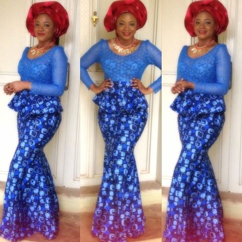 Aso Ebi Styles Lace, Lace Blouse Styles, Lace Skirt And Blouse, Nigerian Lace Styles, African Lace Styles, African Styles, Lace Gown Styles, Lace Dress Styles, Afrikaanse Mode