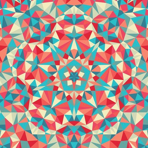 Kaleidoscope Images, Fabric Print Design, Sales Promotion, Triangle Pattern, Generative Art, Stained Glass Art, Diy Art Painting, Pattern Illustration, Mosaic Patterns