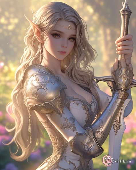 Day 23 - Female Warriors , Hosted By @tricia_danby_aiart #julaifantasy24 Elf Princess Art, Elf Woman Art, Elf Warrior Female, Female Elf Warrior, Elves Female Beautiful, Elf Beauty, Elf Female, Elf Warrior, Female Warriors