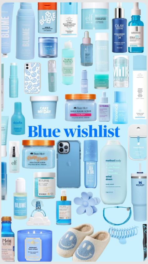 #myfirstshuffle Blue Gifts For Girls, Blue Wishlist, Care Basket, Girl Apartment Decor, Preppy Gifts, Shower Skin Care, Dream Outfits, Birthday Stuff, Presents For Girls