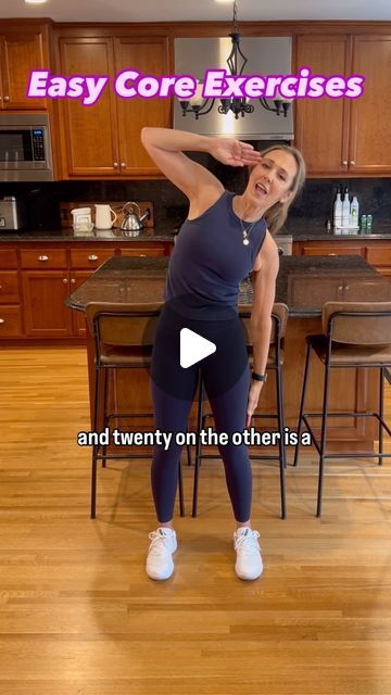 Michelle L’Heureux Wilson on Instagram: "Standing ab exercises are a neck friendly way to strengthen your core. Slip these exercises into your daily routine. Do 10-20 of each exercise, slowly, taking it at your own fitness level. #standingcore #standingabs #noneckpain #coreexercises #fitnessafter50 #fitnessafter40 #womensfitness #exercisehacks" Chair Squats, Squat For Beginners, How To Do Squats, Leg Strengthening Exercises, How To Squat Properly, Standing Ab Exercises, Standing Abs, Fit Over 40, Squat Workout