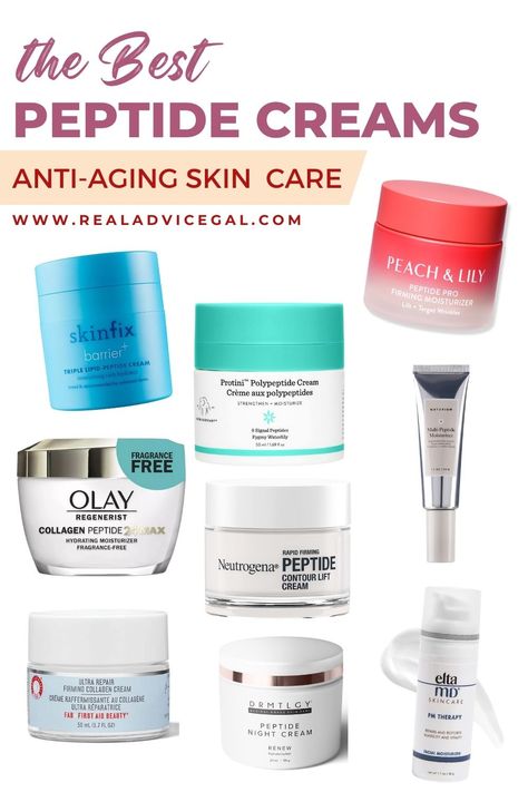 Peptides are powerful ingredients that have been gaining popularity in the skincare world for their remarkable anti-aging benefits. In this article, we'll explore the top peptide creams on the market, helping you find the perfect product to achieve smoother, firmer, and more youthful-looking skin. Top Skin Care Products Anti Aging, Peptides Skin Care Products, Peptides Benefits, Best Anti Aging Skin Products, Peptides Skin Care, Real Advice, Regular Skin Care Routine, Anti Aging Herbs, Wrinkle Remedies