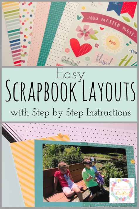 Scrapbooking Ideas Simple, Diy Scrapbook Ideas Creativity Design, Easy Scrapbook Page Layouts, Basic Scrapbook Layouts, Scrapbook Design Layout Simple, Scrapbook Beginner, Scrapbooking Templates, Scrapbooking Tips, Scrapbook Templates Layout