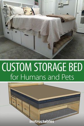 Bed Storage Diy, Under Bed Storage Diy, Bedroom Wall Panel, Queen Bed Frame Diy, Diy King Bed, Diy King Bed Frame, Wall Panel Designs, Custom Bed Frame, Diy Storage Bed