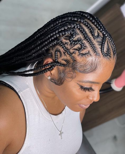 Cornrows With Box Braids, Feed In Braids Hairstyles, Cute Braided Hairstyles, Braided Cornrow Hairstyles, Cute Box Braids Hairstyles, Braids Hairstyles Pictures, Protective Hairstyles Braids, Feed In Braid, Pretty Braided Hairstyles