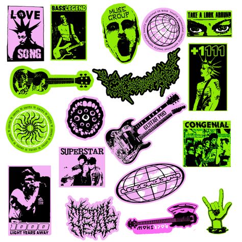 Punk Design Graphic, Punk Stickers, Y2k Stickers, Grunge Posters, Crystal Castles, Punk Pins, Band Stickers, Arte Punk, Punk Design