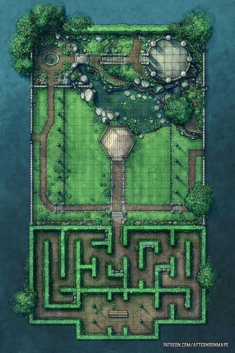 Secret Garden Battle Map - Launch | Afternoon Maps sur Patreon D And D Maps, Dnd Encounter Map, Garden Battlemap, Feywild Map, D&d Battle Maps, D&d Dungeon Map, D&d Maps, Dnd Battle Maps, Minecraft Dungeon