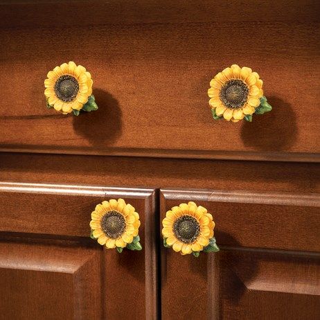 Sunflower Themed Kitchen, Sunflower Bathroom, Sunflower Room, Sunflower Nursery, Sunflower Home Decor, Sunflower Kitchen Decor, Kitchen Drawer Pulls, Sunflower Kitchen, Kitchen Manufacturers