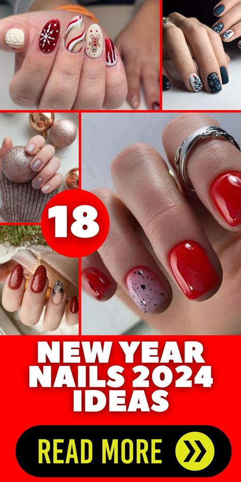 Make a statement as you welcome 2024 with New Year Nails that are bold and beautiful. Whether your nails are short or long, these designs are perfect for capturing the spirit of the season. Choose a design with short almond-shaped nails in a classic red and white combination. Add a touch of elegance with intricate gold and white art designs. These nail trends are the ideal choice for ringing in the new year with style and flair. Gold And White Art, Short Almond Shaped Nails, Hottest Nail Trends, New Year Nails, Year Nails, Ringing In The New Year, Fresh Beginnings, Latest Nail Trends, Glitter Bomb