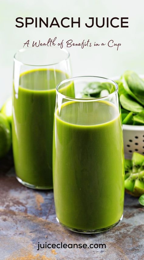 spinach juice benefits and side effects | when to drink spinach juice | Health Benefits Of Spinach Juice | spinach juice benefits for skin Spinach Juice Recipes Healthy, Juicing Recipes With Spinach, Spinach Juice Recipes For Skin, Spinach Juicing Recipes, Spinach Drink Recipes, Spinach Green Juice, How To Juice, Juicing Spinach, Spinach Juice Recipes