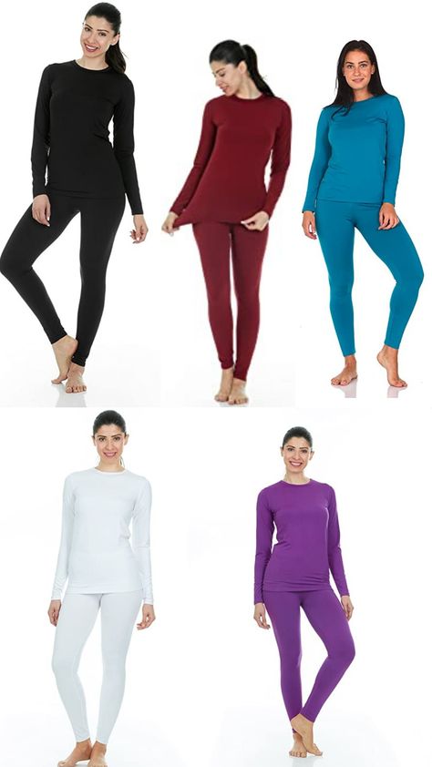 Thermajane Women's Ultra Soft Thermal Underwear Long Johns Set with Fleece Lined.92% Polyester, 8% Spandex
Long underwear women are form-fitted to stay in place and feature a squat proof design so you can move in confidence. These sets combine performance with fashion to give you a more streamlined look. Our 4-way stretch fabric is also non-see-through for peace of mind and comfort.
Moisture-wicking Features: With their moisture transport system, long johns women wick away sweat Thermal Wear For Women, Long Johns, Long John, Womens Thermal, Fitted Suit, 4 Way Stretch Fabric, Women Trends, Gym Women, Womens Fashion Trends